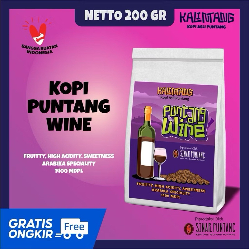 

KOPI PUNTANG ARABIKA WINE (200 gr) SPECIALITY COFFEE