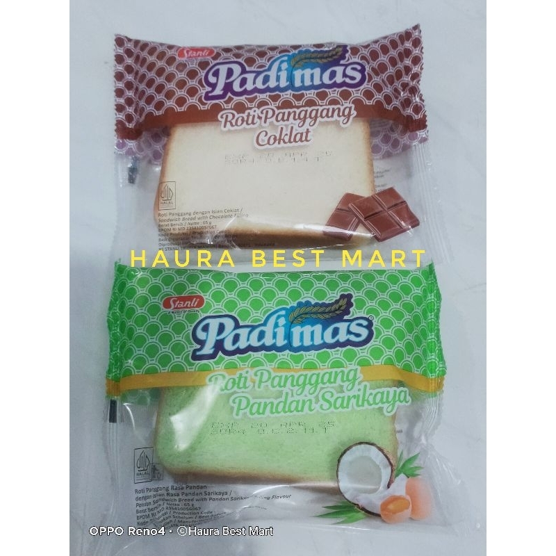 

Padi Mas Roti panggang pandan srikaya & Coklat 1 pcs