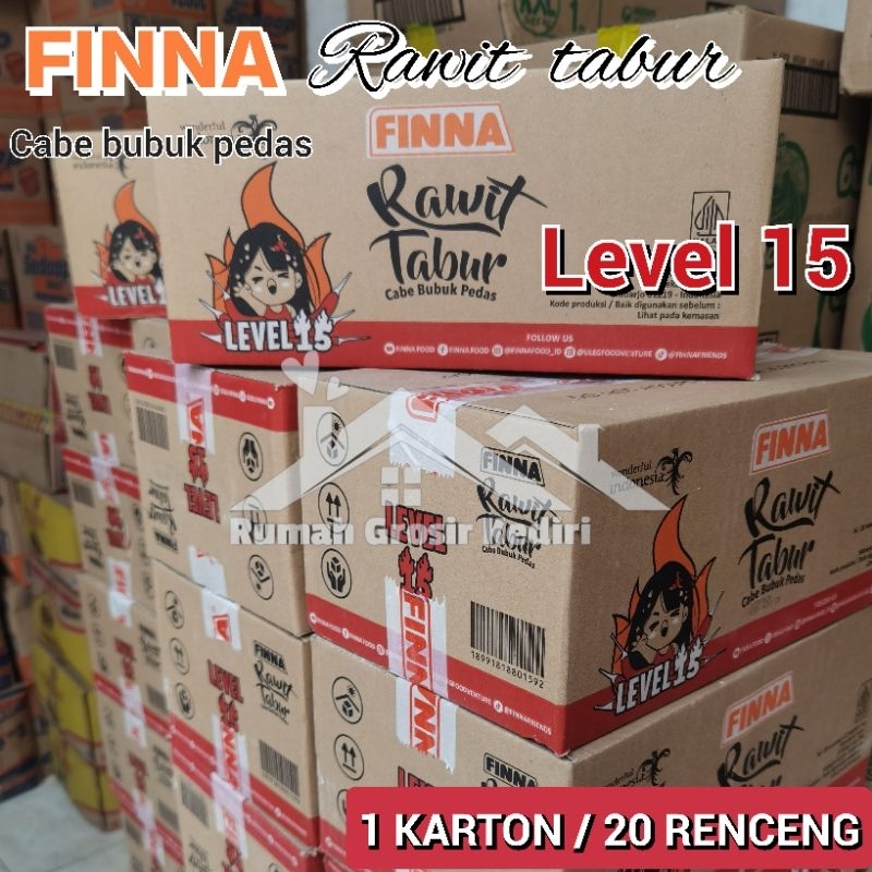 

(1 KARTON) Finna Rawit Tabur LEVEL 15 Cabe Bubuk Pedas