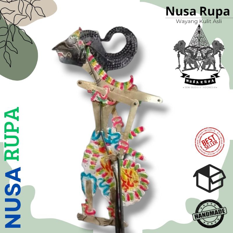 WAYANG kulit ASLI Miniatur Wayang Kulit Asli 30cm Sadewa Bahan Kulit Sapi Ukuran Mini