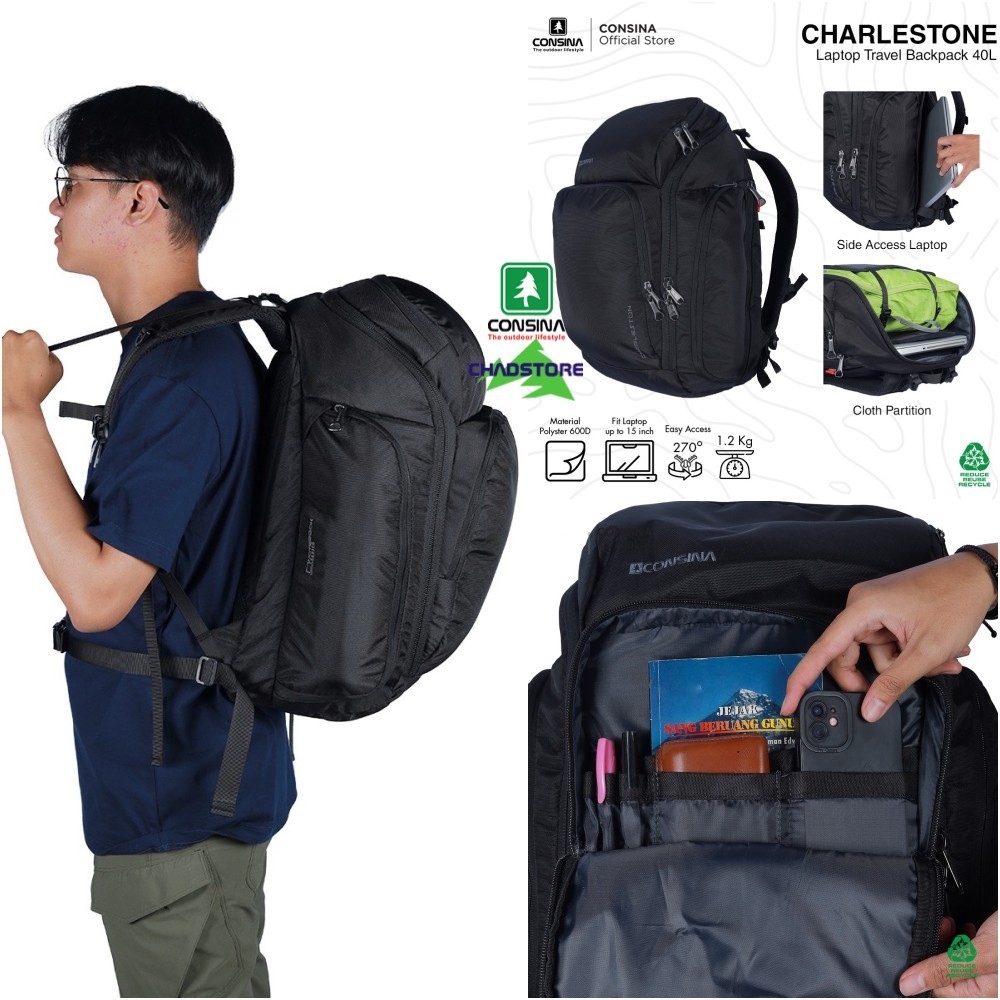 Tas Ransel Laptop Consina Charleston Backpack
