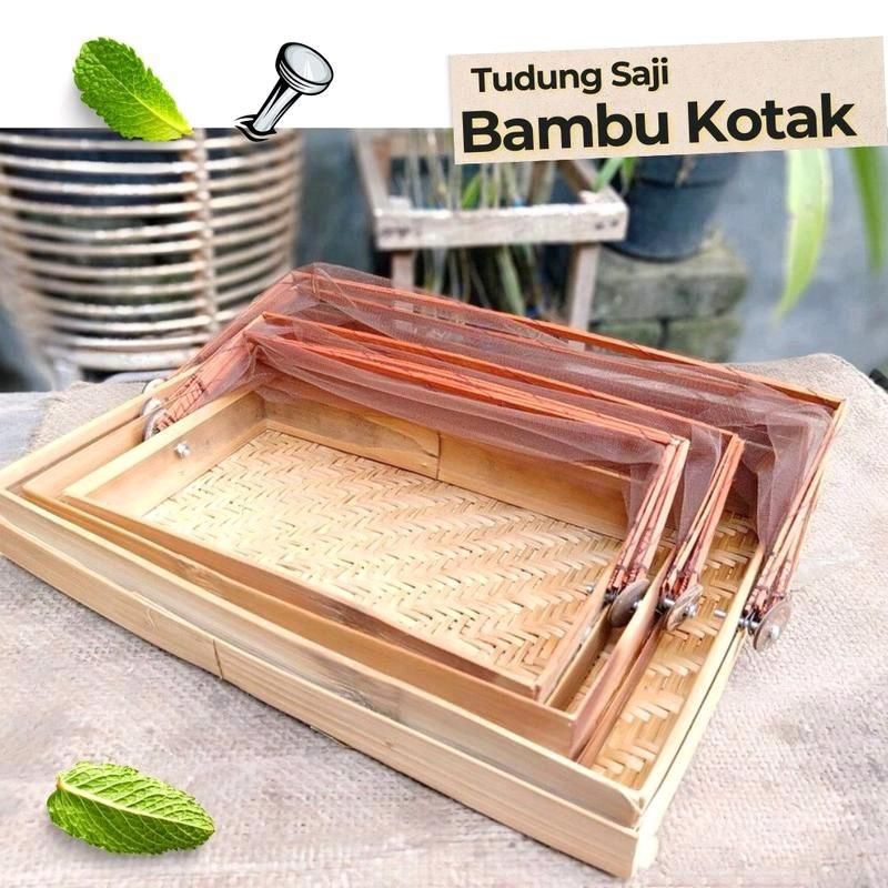 Tudung Saji Bambu Kotak / Anyaman Bambu Serbaguna / Tudung Saji Kotak