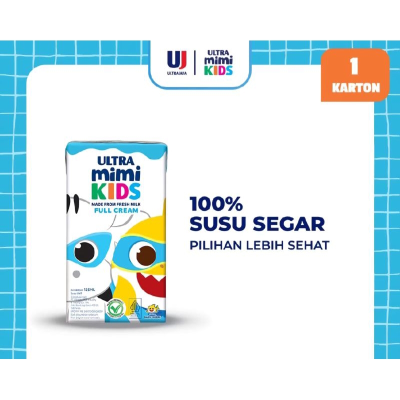 

DA Ultra Mimi Kids 125ml Dus Karton / Susu Ultra Mimi Kids UHT 125 ml Fullcream Coklat Stroberi