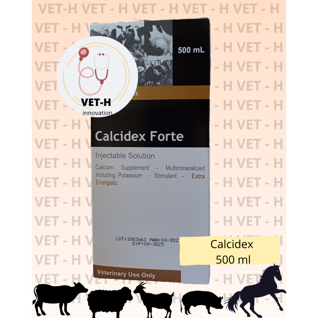 Calcidex Forte 500 ml Agrovet EXP 7-2026 - Untuk pencegahan dan pengobatan Milk Fever (hipocalcemia)