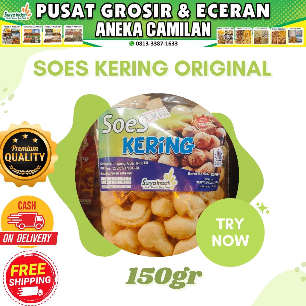 

Soes Kering Original 150gr Kwalitas Premium packing oleh Surya Indah Jombang