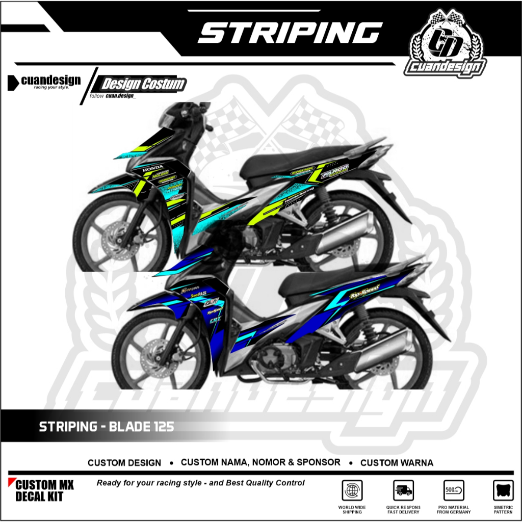 STIKER STRIPING MOTOR BLADE 125 STICKER DECAL STRIPING HONDA BLADE 125