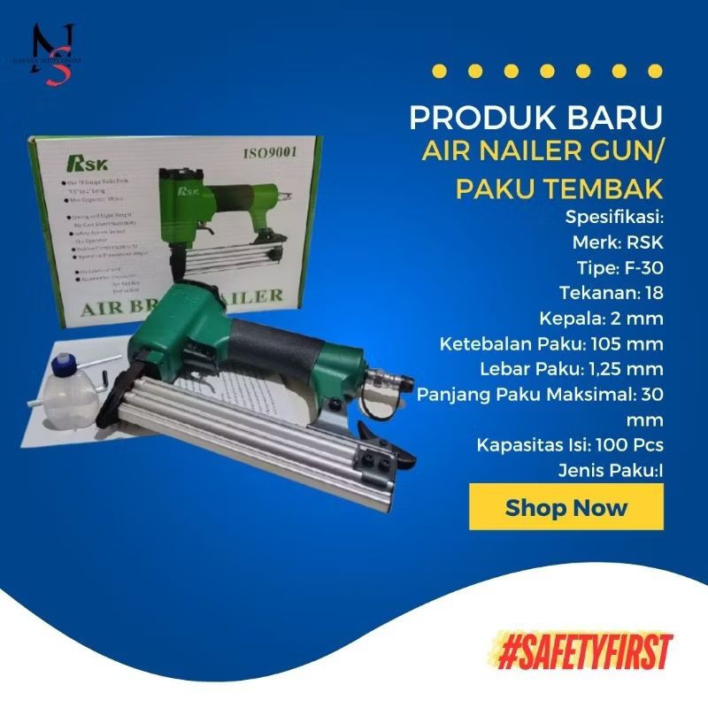

Air Nailer Gun F30 RXK Alat paku tembak lurus stapler angine F30 RXK