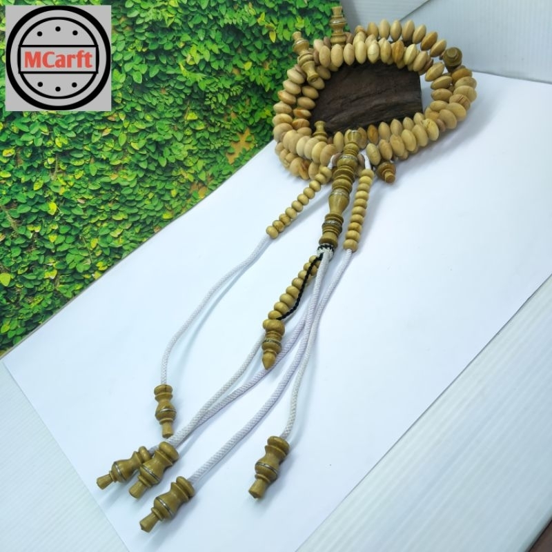 MAHEN CRAFT tasbih Tijani kayu Cendana wangi full benang rajut C70