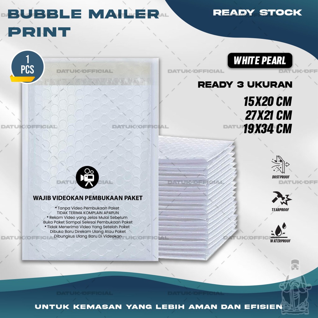 

Plastik Packing BUBBLE MAILER Kantong Polybubble Amplop Bubble Envelope Polymailer Olshop Print Ukuran 15X21 19X34 27X21