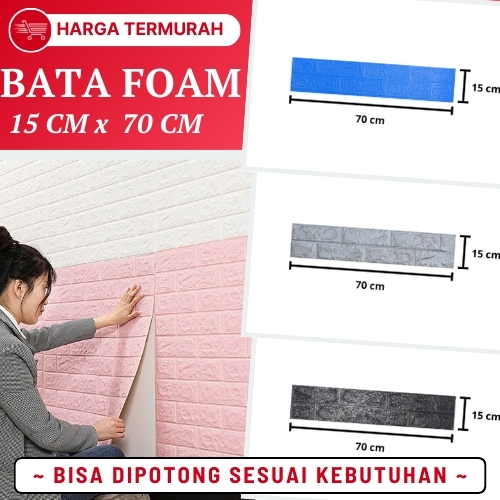 PALING MURAH Wallpaper Dinding Foam 3D / Stiker Wallpaper Dinding Mini Dekorasi / Wallpaper 3D / Wal