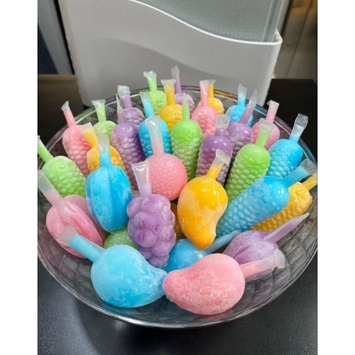 PLASTIK BENTUK BUAH 100PC CAMPUR BUAH CAMPUR 100PC / KEMASAN ES WAWAN / PLASTIK ES / ES WAWAN / PLAS