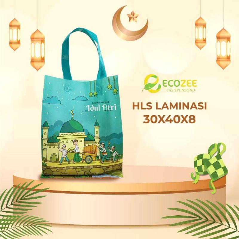 

12PCS TAS LEBARAN LAMINASI HANTARAN GOODIEBAG TERBARU UK 30X40X8CM ANTI AIR BISA COD