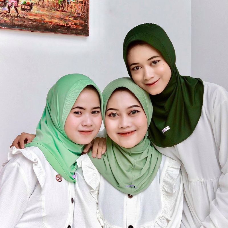 Adiba Hijab Sport Pendek Bergo Hamidah Kerudung Sporty Jersey Premium Hijab