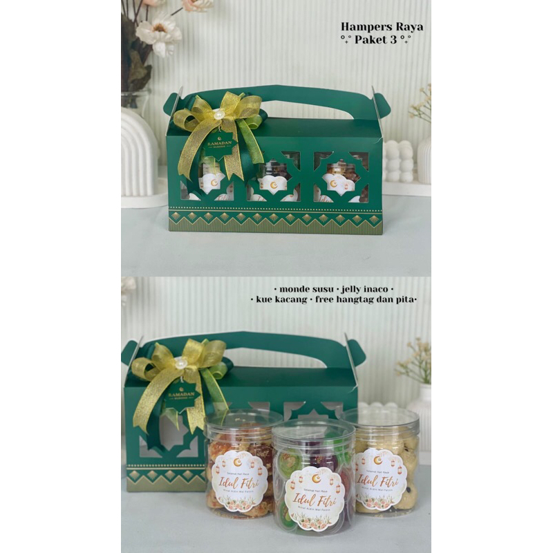 

HAMPERS RAYA 2025 PAKET 3 Hampers Lebaran hampers hari raya kue kering hampers murah parcel lebaran estetik aesthetic ready stock parcel rays termurah parcelan snack hampersraya murah gratis ongkir monde susu nastar jajan lebaran parcel hampers idul fitri