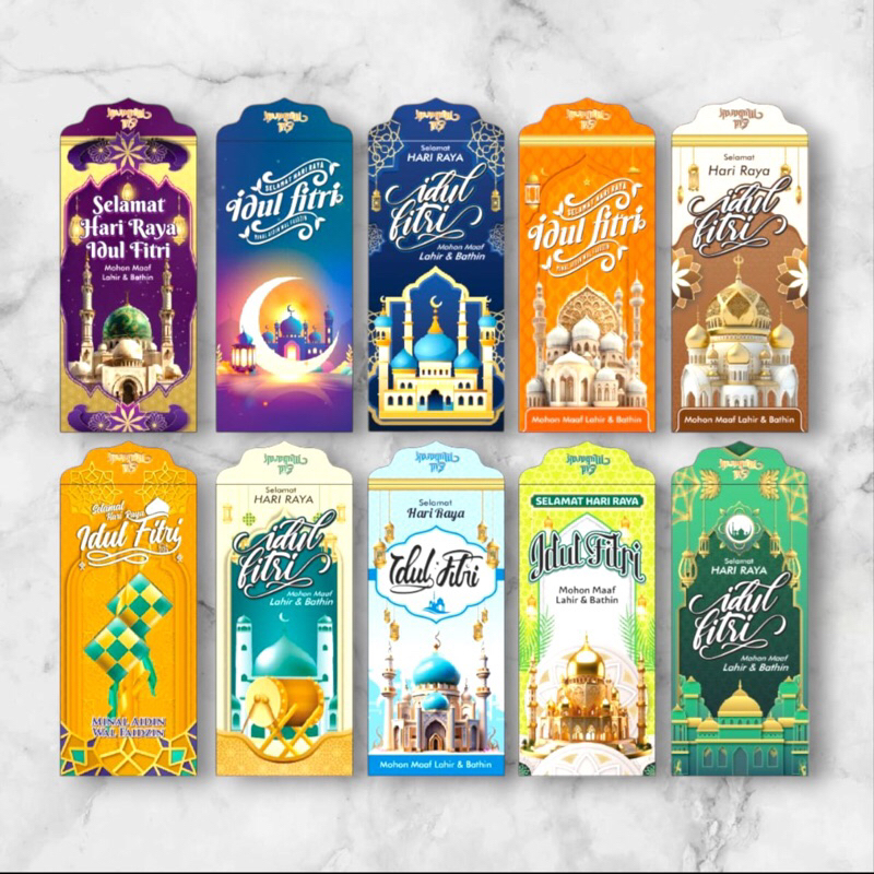 

Amplop angpau lebaran Motif Masjid besar Panjang isi (50&10lembar)