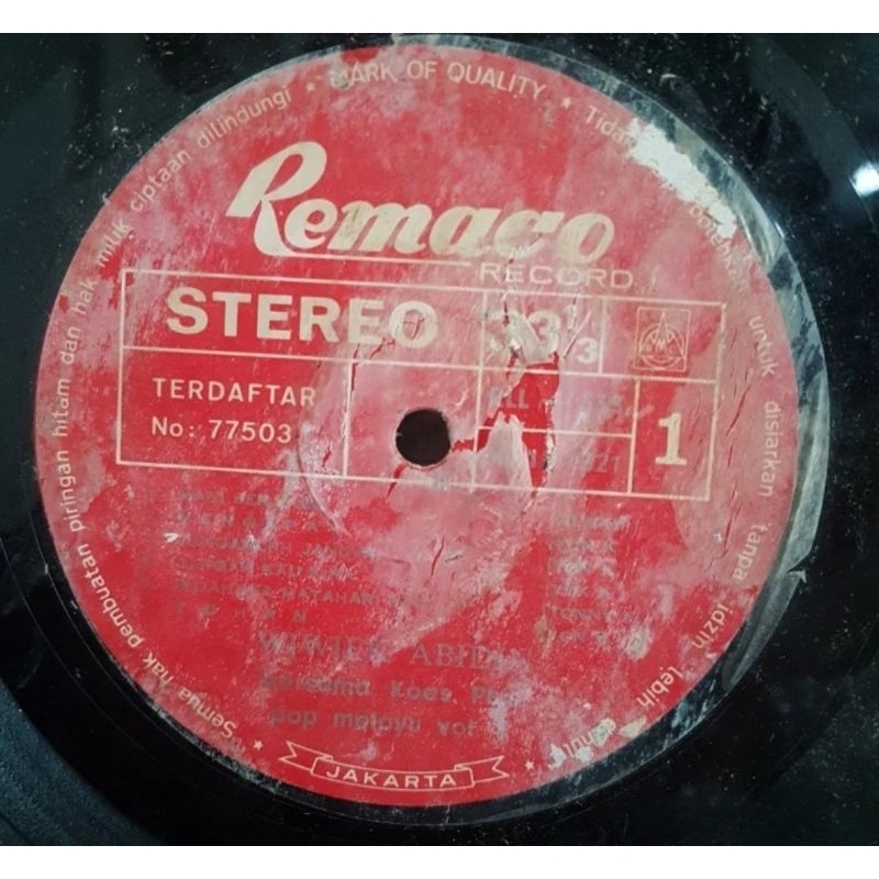 Vinyl Piringan Hitam 12 inch Wiwiek Abidin - Bersama Koes Plus - Pop Melayu Vol. 1