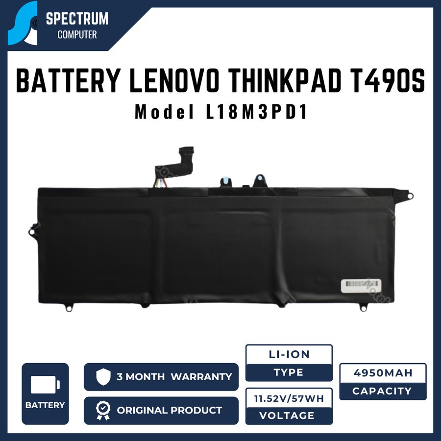 Baterai LENOVO Thinkpad T490S T495S T14S L18C3PD1 L18M3PD1 L18L3PD1 Original