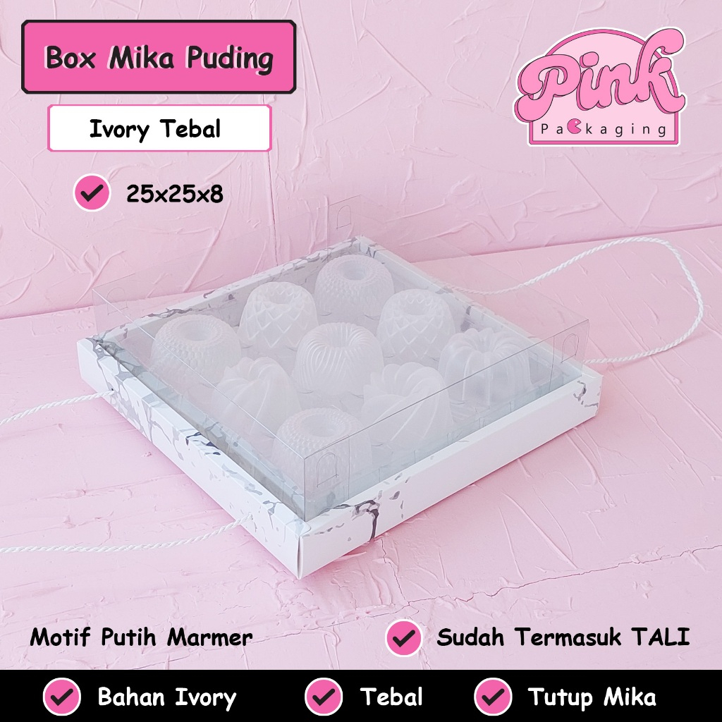 

Box Mika Tali Hampers Ivory Marmer 25x25x8 Dus Pie Cup Cake Tart Puding Hampers Natal Idul Fitri