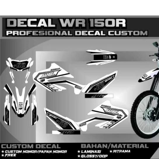 DECAL STICKER WR155R STICKER DECAL WR155 DECAL WR155R FULL BLOK DECAL WR155R FULLBODY DECAL WR155R F