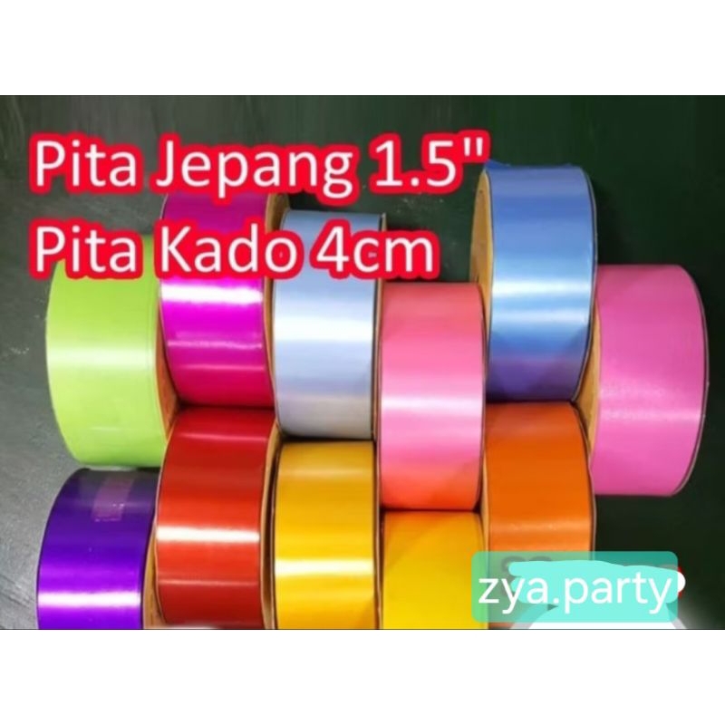 

Pita Jepang / Pita Kado Besar Ukuran 1,5 inch /Pita jepang 4cm/ Pita Polos