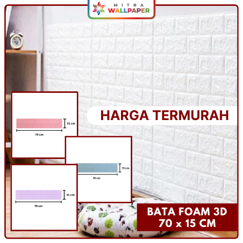 Wallpaper Wall Sticker Dekorasi Dinding Ruang Tamu Bata Foam Dinding Batu Bata Wallfoam 3D Bata Foam