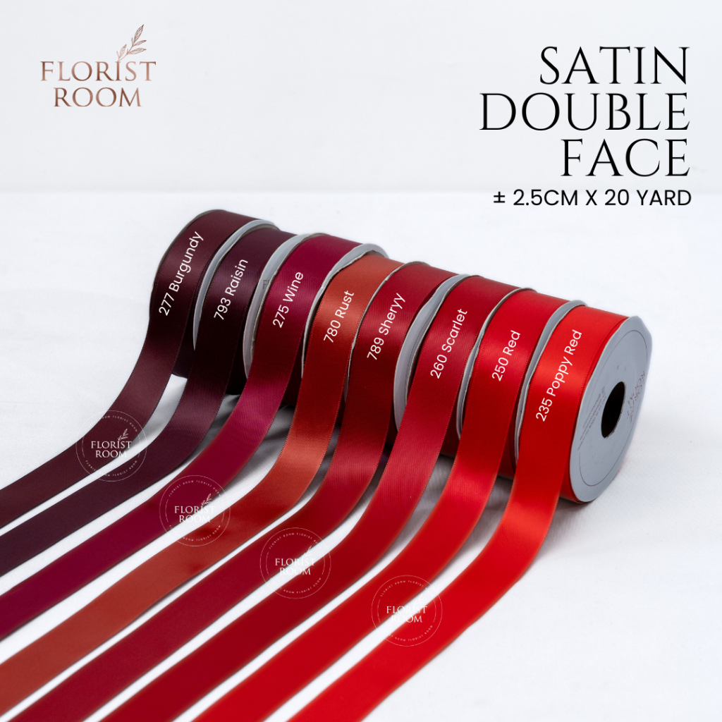

Pita Satin Double Face ±2.5cm x 20yard Red Series