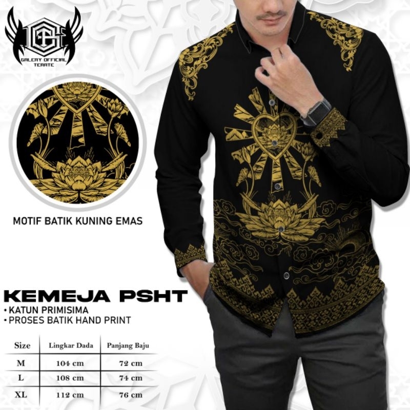 KEMEJA BATIK PSHT TERATE//KEMEJA PSHT CAP PREMIUM//KEMEJA BATIK TERATE KEKINIAN//KEMEJA BATIK PRIA L