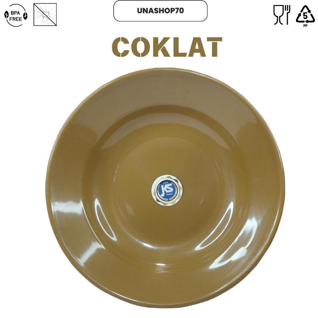 PIRING PLASTIK COKLAT 12 PCS (1 LUSIN)