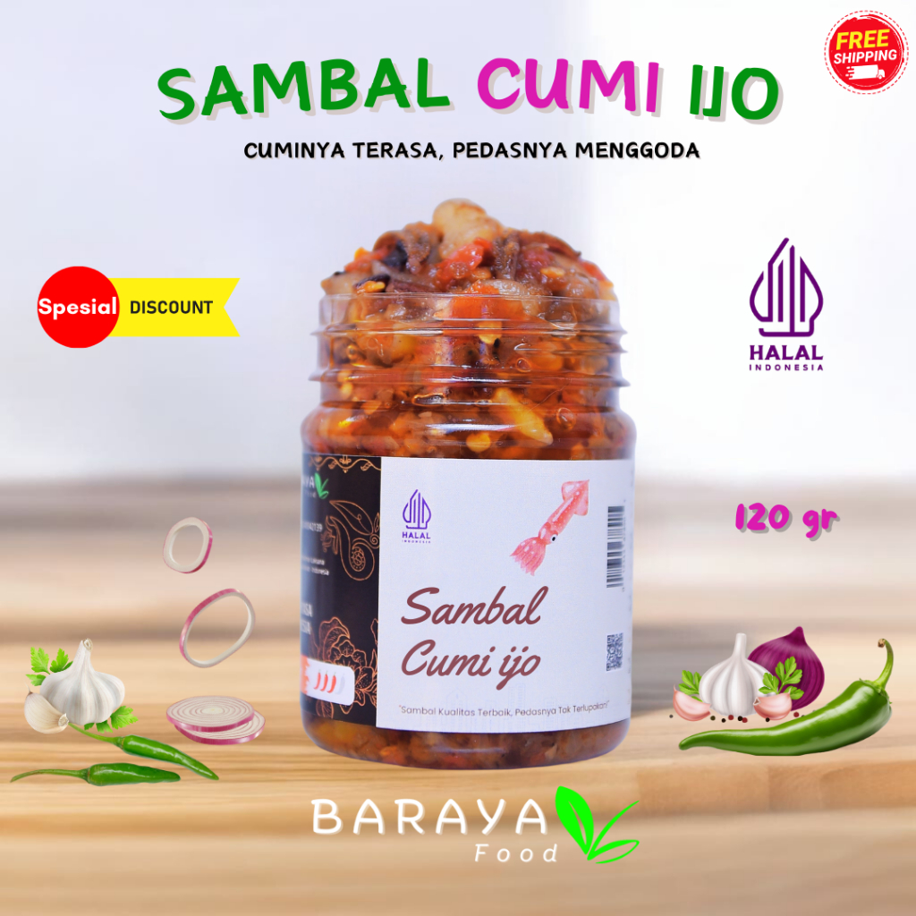 

SAMBAL CUMI CABE IJO - 120 gr - Baraya Food