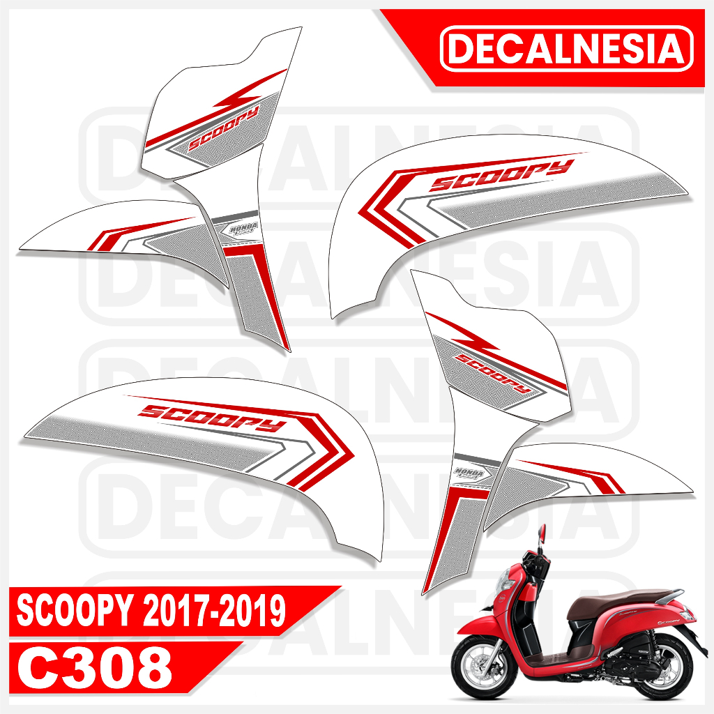 Striping Stiker Scoopy Esp 2019 2018 2017 Sticker Motor Variasi Simple Racing Keren List C308