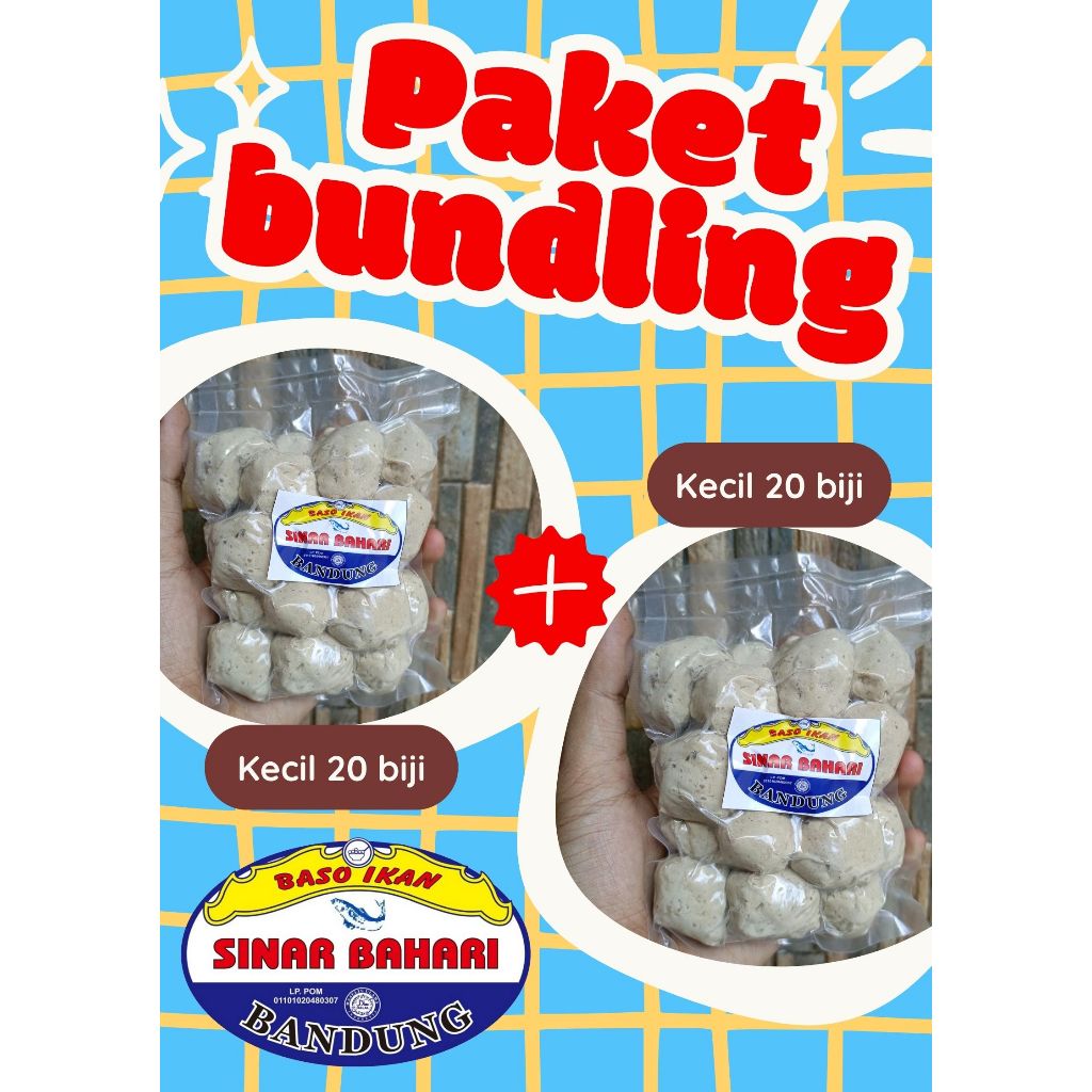 

Baso ikan sinar bahari kecil paket bundling tanpa bumbu 2pcs (1 pcs isi 20 biji)