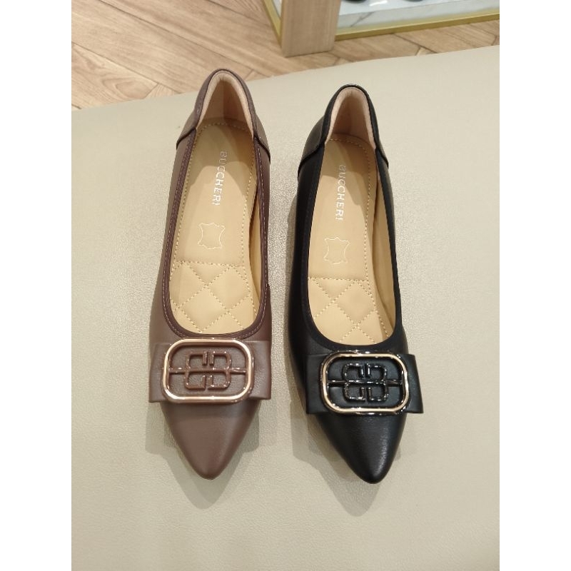 Buccheri.sepatu kulit wanita flat
