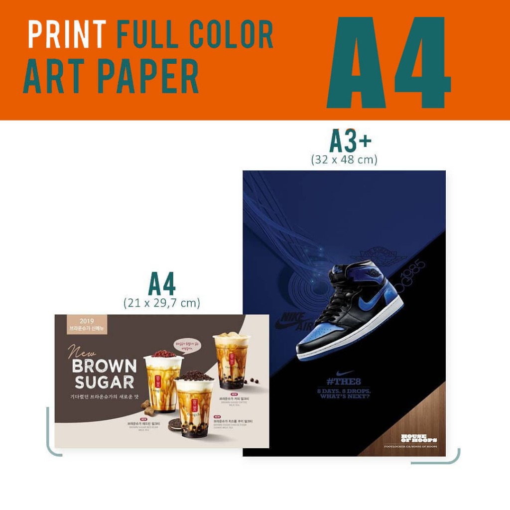 

Cetak, Print Art Paper A4 150gsm - Brosur, Ticket, Flyer, Poster, Berkualitas