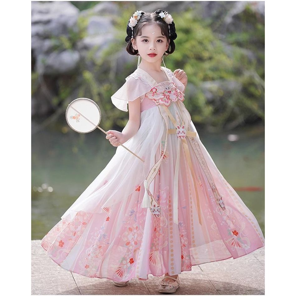 Dress Hanfu Cheongsam Qibao Anak Perempuan Imlek CNY Flying Fox