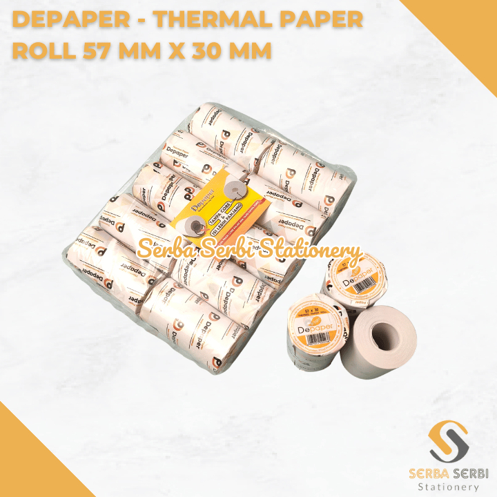 

GROSIR (1 PAK ISI 10 BIJI) DEPAPER - THERMAL PAPER ROLL / TELSTRUK / KERTAS STRUK KASIR 57 MM X 30 MM / 57X30 MM / 58 MM X 30 MM / 58X30 MM