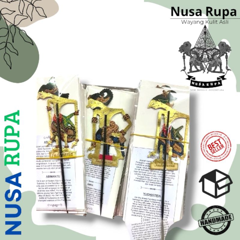 

NUSA RUPA Wayang Souvenir Pembatas Buku Miniatur Wayang Kulit / Oleh Oleh Khas Jogja Bookmark Wayang Kulit Mini