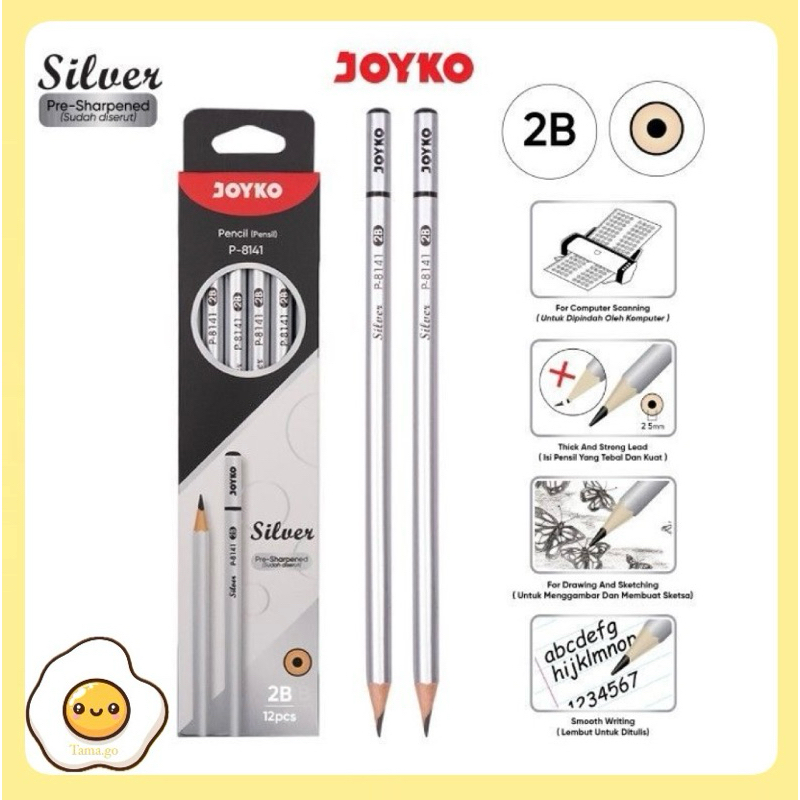 

Pencil Pensil Joyko P-8141 Silver 2B (Satuan)