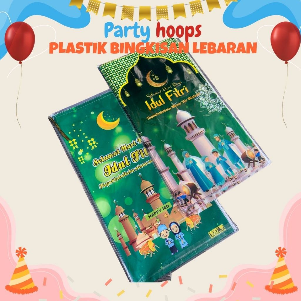

12pcs Plastik Bingkisan Lebaran Plastik Snack Selamat Idul Fitri Plastik Snack Lebaran Partyhoops