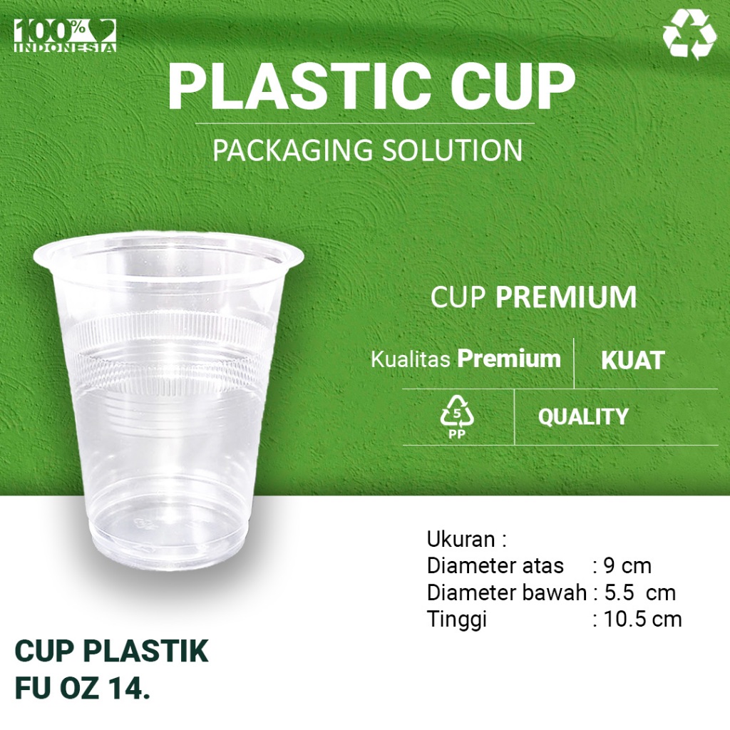 FU Gelas Plastik Cup oz 14 / Gelas Plastik Cup / Gelas Plastik 14 oz