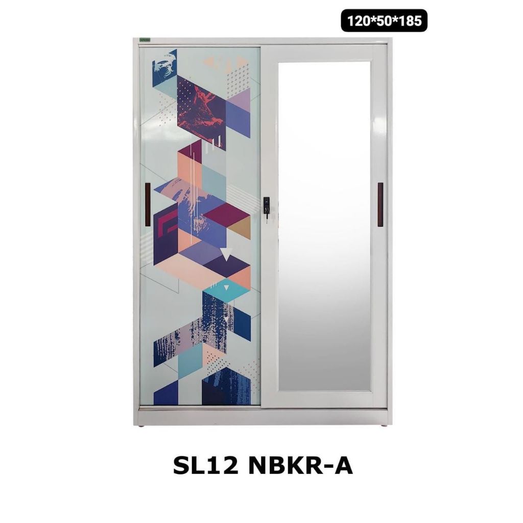 Lemari Pakaian Besi 2 Pintu Sliding Lemari Besi Pintu Geser NBKRA