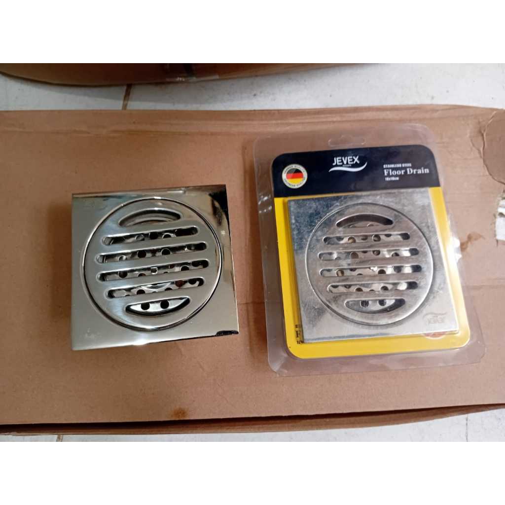 jevex floor drain stainles/saringan got/floor drain STAINLESS kuningan-Motif bulat Crome