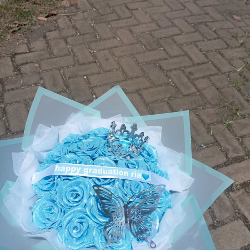 BUKET BUNGA PITA SATIN 20 TANGKAI/BUKET BUNGA SATIN/BUKET BUNGA VIRAL