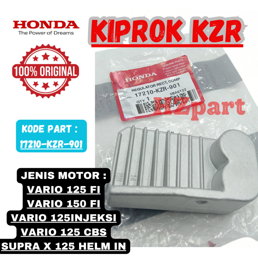 KIPROK VARIO ORIGINAL HONDA KODE-KZR ORI KIPROK VARIO TECHNO 125 FI/150-125 LED OLD ORI100% ASL AHM.