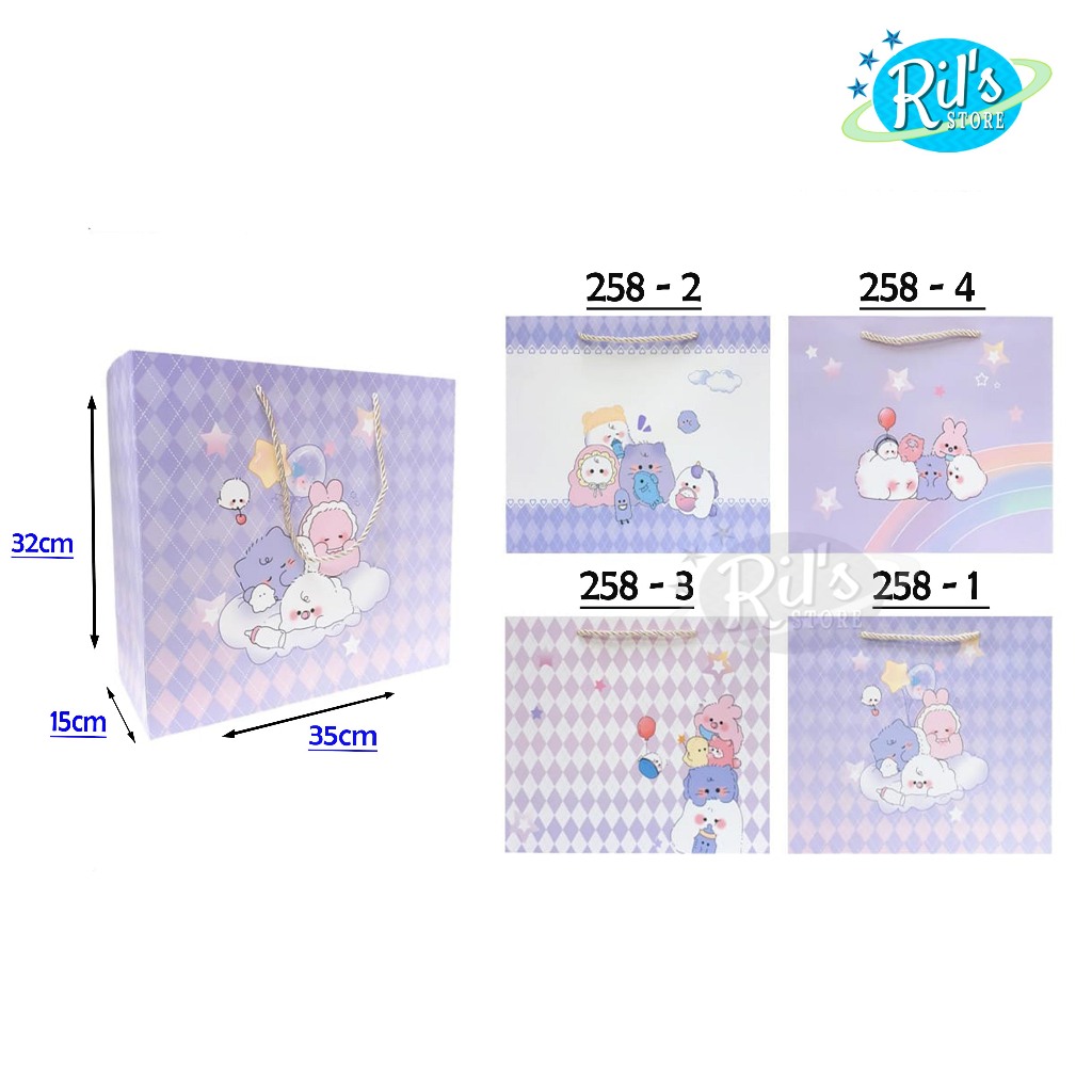 

RB PAPERBAG GLOSSY PREMIUM XL LEBAR 35x32x15 CM - PAPERBAG PARTY - KADO - XL LEBAR SAMPING 35 X 32 X