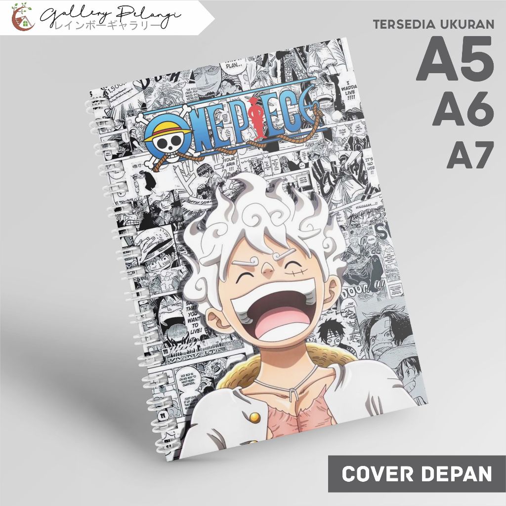

Notebook Spiral A5 A6 A7 Japan Anime One Piece Luffy Gear Five Luffy Sun God Nika