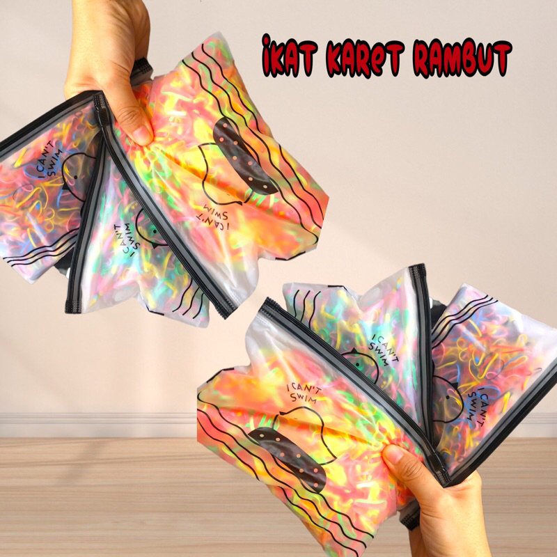 KARET RAMBUT 1000pcs / IKAT RAMBUT WARNA WARNI / IKAT RAMBUT ELASTIS / IKAT RAMBUT KARET
