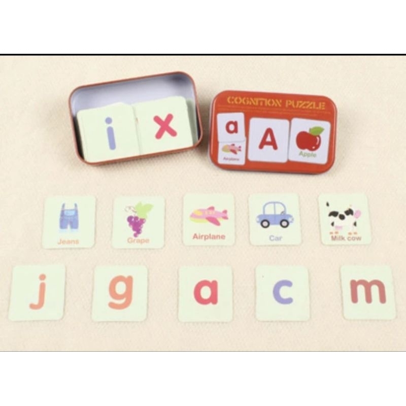 Kado Mainan Edukasi Anak Bayi Laki Perempuan Card Puzzle Kartu Mencocokkan Gambar Binatang Hewan