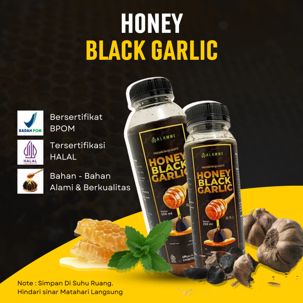 

Alamme Black Garlic - Honey Black Garlic - Madu Bawang Hitam Tunggal Lanang Premium | Sudah BPOM