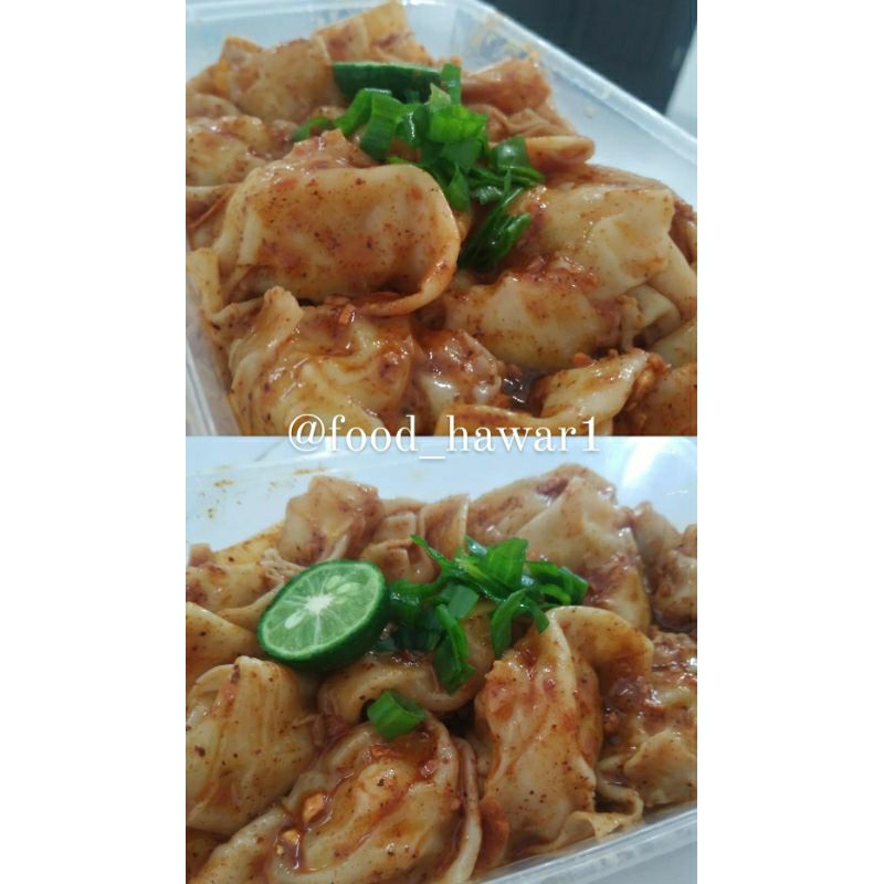 

pangsit ayam Chili oil pedass segar