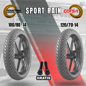 Sepasang Ban Motor HONDA PCX CORSA SPORT RAIN 100/80-14 + 120/70-14 Tubeless